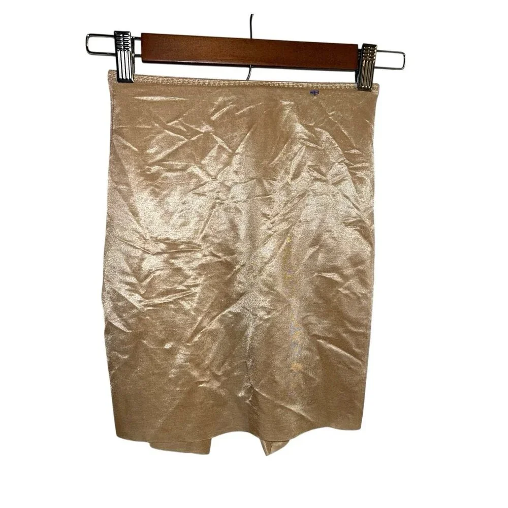 SPANX Beige Skinny Britches Sheer Shaping Slimming Power Skort Size Smal